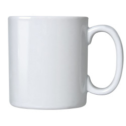 Caneca reta de porcelana branca