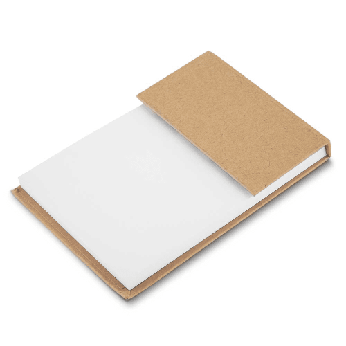 Bloco de anotações com capa dura e sticky notes