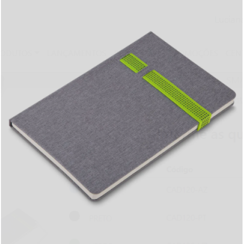 Caderno de anotações com elástico