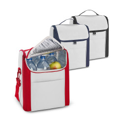 Bolsa termica 600D com alca ajustavel em webbing e bolso frontal capacidade ate 12 litros Food grade