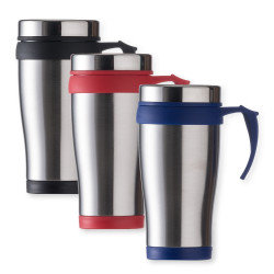 Caneca Inox 400ml com detalhes coloridos