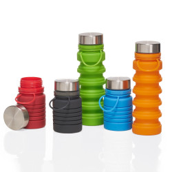 Garrafa retrátil 600ml produzida em silicone livre de BPA